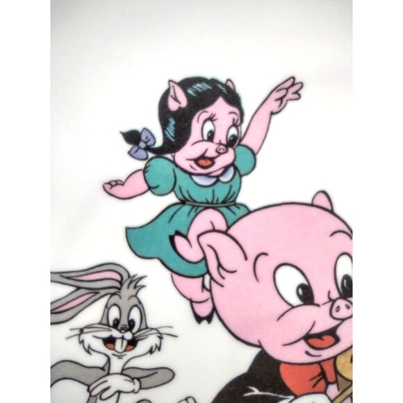 Looney Tunes Melamine Plate Porky Pig Daffy Duck Bugs Elmer Fudd Petunia Vintage - Picture 6 of 11